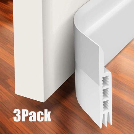 3pcs Zugluftstopper pour les Portes,100cm x 5cm Joint auto-Adhésif Possibilité, le Joint de la porte en bas Windstopper Türisolierung (Blanc) (1/5)