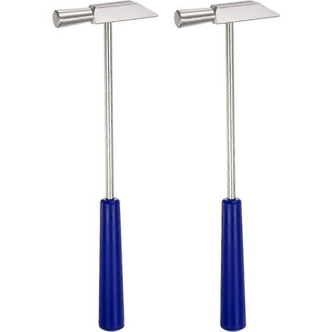 Lot de 2 petits marteaux en métal à double tête triangulaire ronde de 8 pouces, maillet multifonctionnel (1/5)