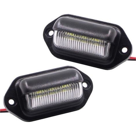 Set of 2 license plate lights, 12V, 6 LEDs, rear lights for trucks, SUVs, trailers, vans, courtesy lights, dome lights and cargo lights (1/5)
