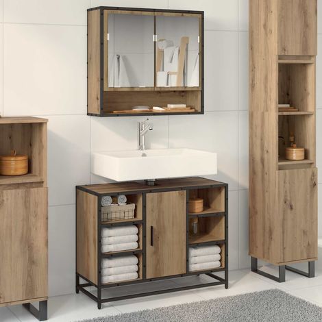 vidaXL Cabinet de salle de bain Chêne artisanal 80 x 33 x 60 cm (1/5)
