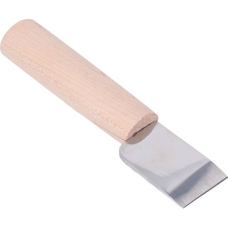 Couteau de coupe cuir professionnel en acier inoxydable avec manche bois et étui cuir (1/5)