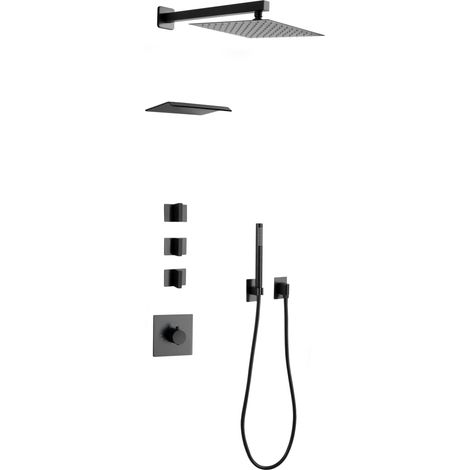 Mexen Boka conjunto de ducha empotrado, negro - 7603-03-70 (1/2)