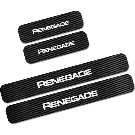 (Renegade) Autocollants de seuil de porte (4 pièces) pour Jeep Renegade,Wrangler JK,TJ,Rubicon,Cherokee,Patriot,Trail Hawk,Compass - Accessoires de tuning automobile (1/3)