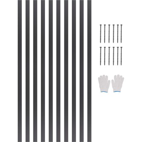 Bordure de Jardin Pliable Lot de 10 Bordures Paysagères en Alliage d'Aluminium Noir 1524x43x1,6 mm pour Pelouse Allée (1/5)