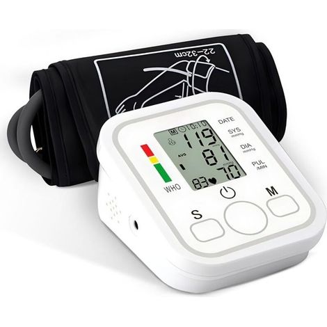 Oberarm-Blutdruckmessgerät, elektronisches automatisches Blutdruckmessgerät für den Heimgebrauch, verstellbare Manschette 22-32 cm (1/5)