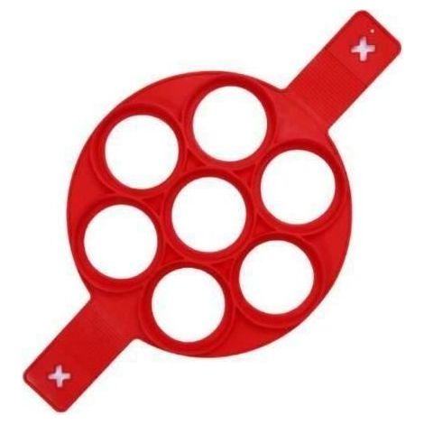 Crepe mold - T04C6F - Red silicone - Reusable - Non-stick - Dishwasher safe (1/4)