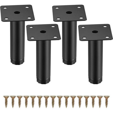 4 Stück Möbelfüße, 10 cm/4 Zoll verstellbare Möbelfüße, Metallbefestigungsfüße für
