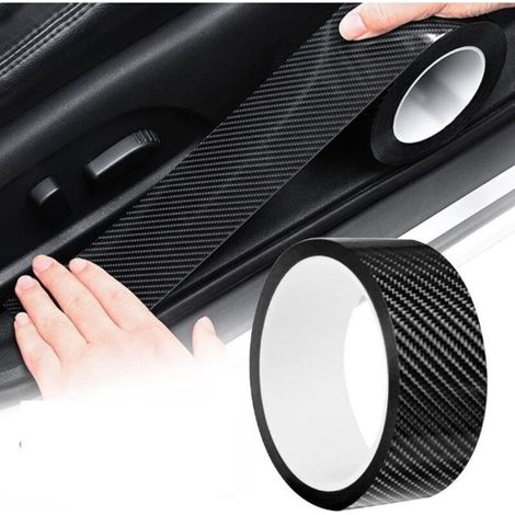Ecleanfy - Film de protection seuil de porte voiture 5M x 5CM – Autocollant PVC épais 0,5mm – Résistant aux éraflures et aux hautes températures (1/4)