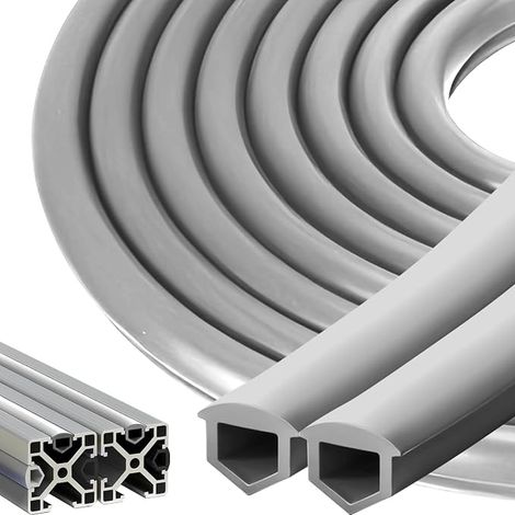 Aluminium Profile Edge Strip, 30 x 30 mm, 40 x 40 mm, Groove 8, Accessories, Dust Protection, Flexible PVC Sealing Strip, Object Profile, Type T (1/5)