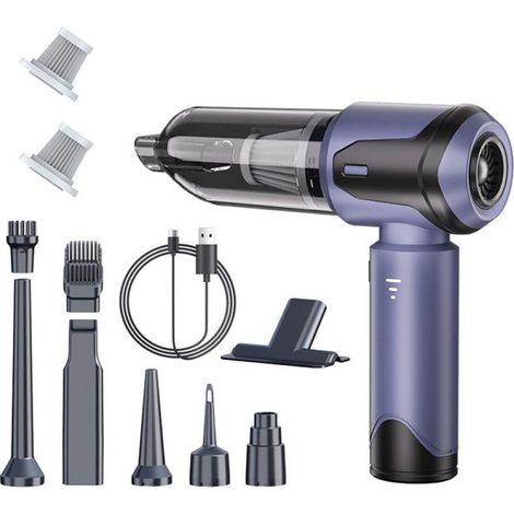 Voiture Puissant sans Fil, 4 en 1 Aspirateur à Main Mini Portable, 15000pa Multifonctionnel Aspirateur Voiture sans Fil,6000mAh,avec 3 Niveaux (1/5)