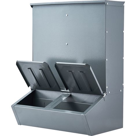 Mophorn 3,7 Bushel Schweinefütterer, Schweinefütterer mit Doppeltür, robuster Stahl, Mehrzweck-Trog-Kriechfutterautomat für Vieh im Freien, Bauernhofzubehör für bis zu 8 Schweine
