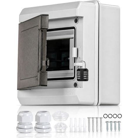 5 Modules Coffret Electrique Étanche IP65 Boitier Electrique Équipé D’un Couvercle Givré, Conception Verrouillable, Convient Aux Installations Solaires (1/5)