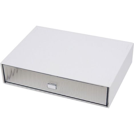 Organiseur de tiroir de bureau, tiroirs de rangement empilables, organisateurs de bureau en ABS pour le bureau, l'école et la maison, 1 tiroir, 23 x 16,5 x 5 cm (1/5)