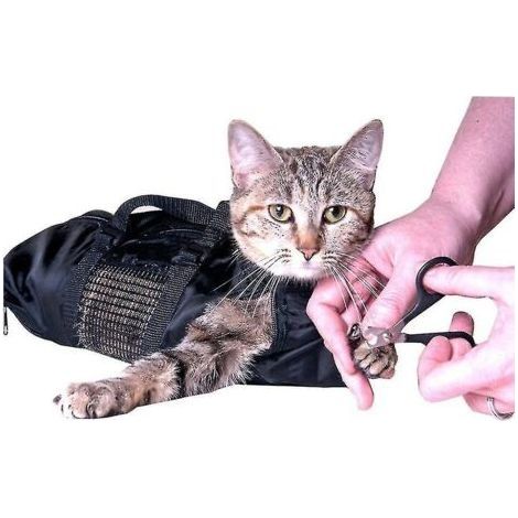 Sac de retenue de bain de toilette pour chat pour la coupe des ongles de griffes-Enlé (1/2)