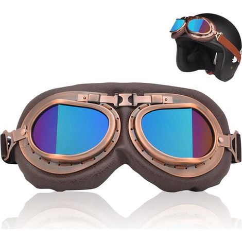 Dailygoods - Occhiali da moto vintage antivento con lenti colorate (1/5)