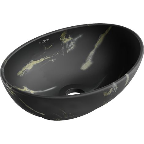 Mexen Elza lavabo sobre encimera 40 x 33 cm, piedra negra - 21014084 (1/3)