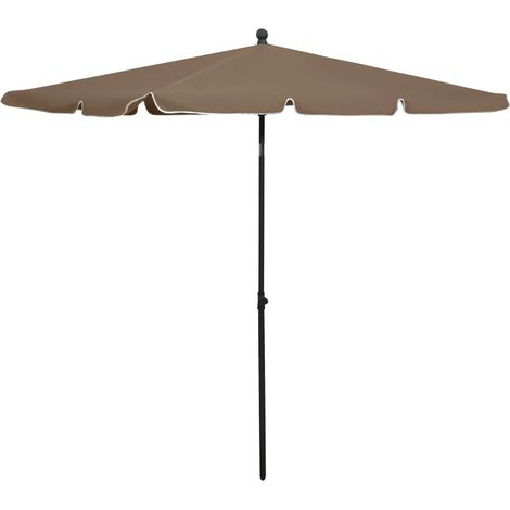 Sonnenschirm mit Mast 210x140 cm Taupe