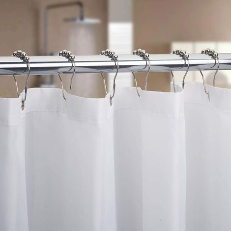 Crochets en métal pour rideau de douche, lot de 12 anneaux, crochets en S antirouille pour rideaux de douche, ustensiles de cuisine, vêtements, serviettes et autres (noir) (1/5)