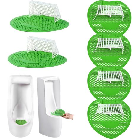 Pack de 6 écrans d’urinoir parfumés, design porte de football, Anti-éclaboussures, PVC alimentaire, pour centres commerciaux, bureaux et écoles, élimine les mauvaises odeurs efficacement (1/5)