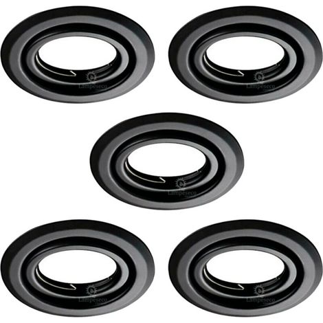 Lot de 5 Spots encastrables orientables Noir Mat avec GU10 LED de 5W eqv. 50W Blanc Neutre 4000K (1/4)