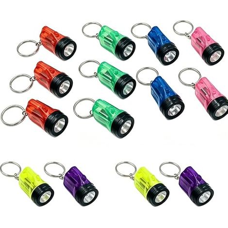 Lot de 14 Mini Lampes Poche Porte-Clés LED Multicolores Compactes (1/5)