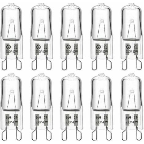 Ampoule Halogene G9 40W 230V, 480LM 2900K Blanc Chaud Dimmable, G9 Ampoules Capsule, pour Lustres, Lampes de Paysage, Appliques Murales, Éclairage d'armoire, Lot de 10 (1/4)