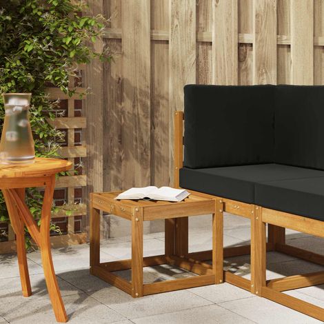 Hocker Bank Natur 43 x 43 x 37 cm Massivholz Akazie
