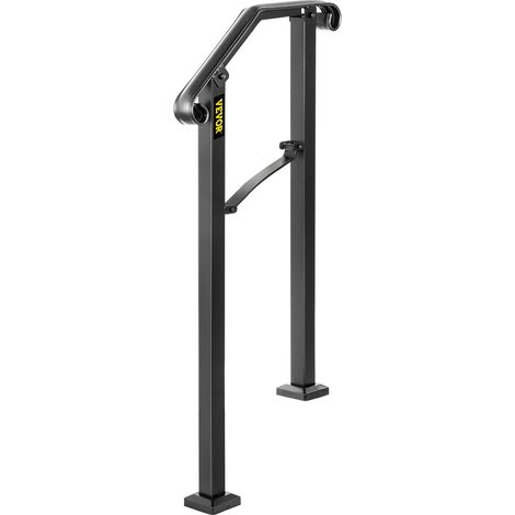 Rambarde pour escalier extérieur, compatible avec 1 ou 2 marches, rampe en fer forgé Arch1, rambarde de porche flexible, rampes noires de style transitionnel pour marches en béton ou escaliers en bois (1/5)