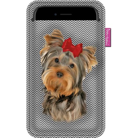 Custodia per smartphone, motivo pupilla - Feltro ecologico, 105x175 mm, grigio, stampa resistente, protezione per telefono, lavabile a 40°C, Bertoni (1/5)