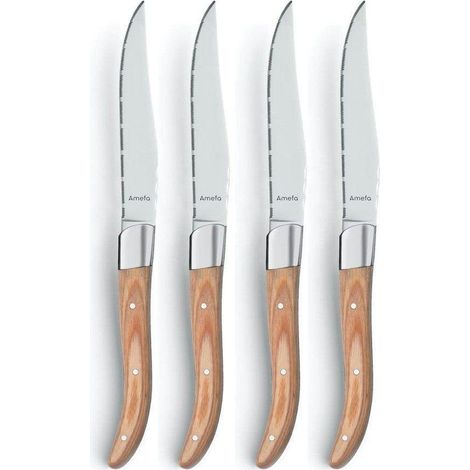 Amefa Royal Steak Set di coltelli in acciaio inox e legno (1/3)