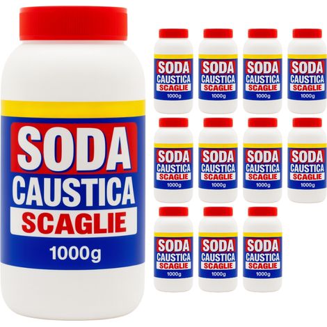 Detergente soda caustica a scaglie 1 kg idrossido di sodio 12 pezzi prod tipo 2 - confezione 1