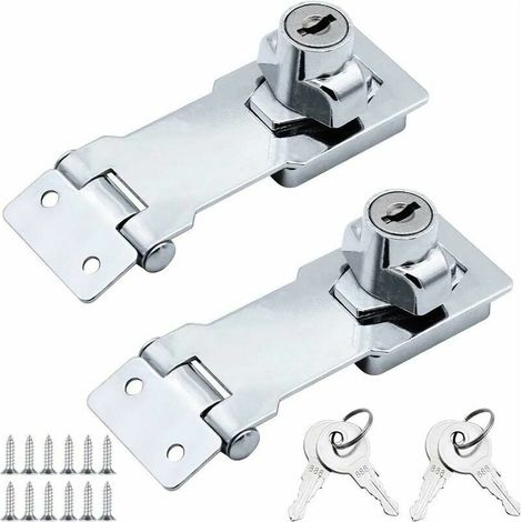 Paquet de 2 fermetures à serrure de sécurité 3 IN pour service intensif Armoires à fermoir de porte Boîtes Verrouillage pour porte de meuble avec bouton rotatif et clé à 4 clés - chromé (1/5)