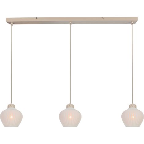 Anne Lighting - hängeleuchte - Travino - crème - leinen metall