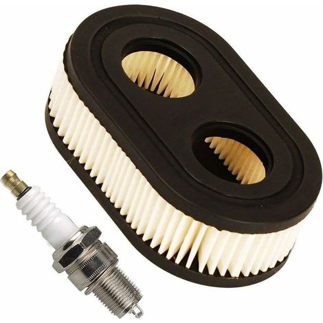 1 Jeu de filtres à air avec Bougie d'allumage Compatible avec Briggs & Stratton 798452 593260 Moteur Tondeuse à Gazon (1/5)