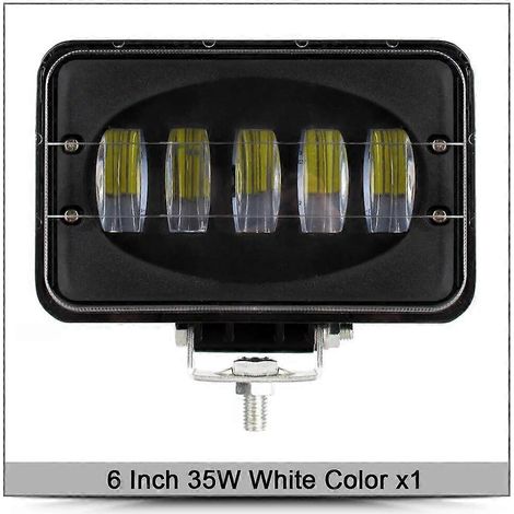 Phare de travail LED carré 6 pouces avec lentille 6D pour remorque, quad, SUV, UTV, camion, tracteur tout-terrain, 4x4, 1 pièce (1/5)