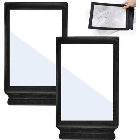 Loupe De Lecture Pleine Page, 2 Pièces, 3X Loupe Rectangulaire À Main, Grande Loupe, Design Léger, Large Champ Visuel, Pour S (1/5)