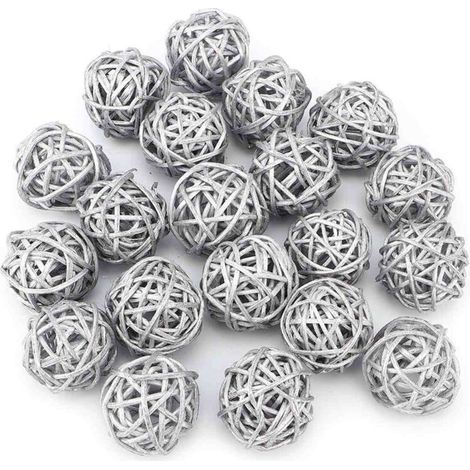 20 Pièces boules de rotin décoratives multicolores en osier, Boules Décoratives Orbes, Ornement De Remplissage De Bol De Vase Bricolage Pour la M on, Remplissage De Vase Pour L'artisanat, Fête