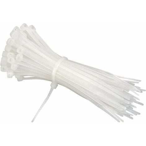 [JAMAIS UTILISÉ] Collier de Serrage 200 mm x 2,5 mm, Attache Câble, Serre Câbles Rilsan Nylon, Colliers Serre-Cable 200mm, Blanc, Lot de 600Pièces,blanche (1/5)