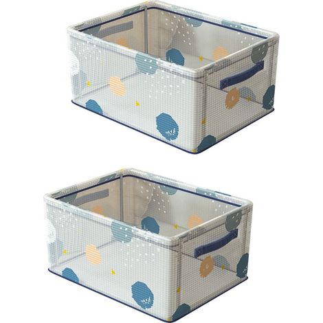 Lot de 2 boîtes de rangement – Organiseur pliable pour objets divers, cosmétiques et en-cas idéal pour les chambres et le rangement domestique (30 x 25 cm, Modèle 1) (1/5)