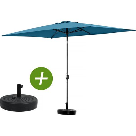 Sonnenschirm "Sol 2" - Rechteckig - 2 x 3 m - Blau + Platten zur Beschwerung inbegriffen (1/5)