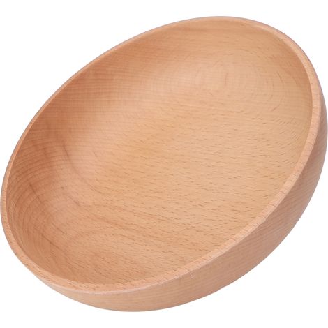 Runde Holzschüssel aus Buchenholz für den Haushalt, zum Servieren von Salaten, Obst, Dips, Saucen, Snacks, Reis, Nudeln, Müsli, groß (18 x 4,5 cm). (1/5)