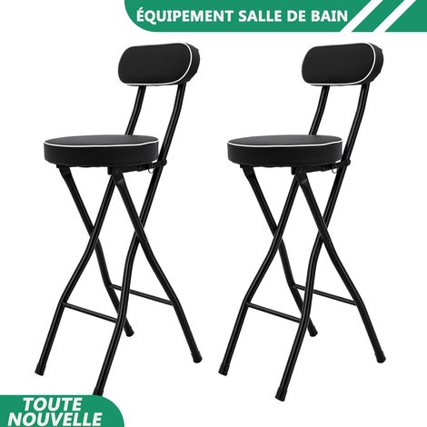 2PCS pliable chaise haute coussiné tabouret pliant rembourré tabouret de barre tabouret pliant portable (1/5)