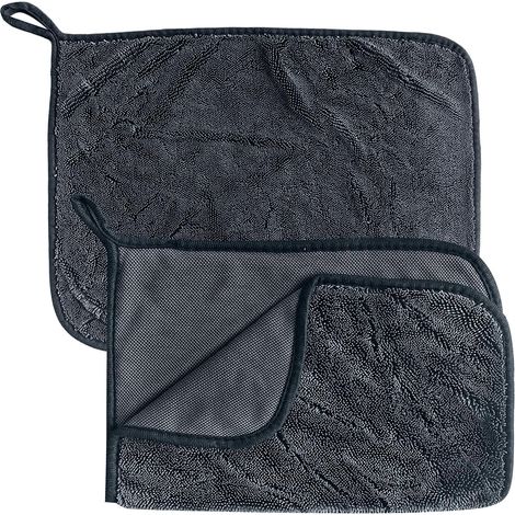 2 Pièces Serviette Lavette Microfibre Tout Usage, Chiffon Magique Vitre sans Trace Anti Calcaire, Microfibre Nettoyage pour Menage, Voiture, Vitre, Lavable en Machine, Gris, 40 x 60cm (1/5)