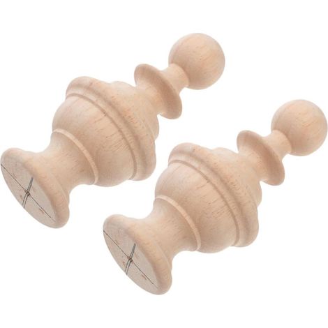 Fleuron Sculpté en Bois 2 Pièces 6x10cm pour Escalier Intérieur (1/5)