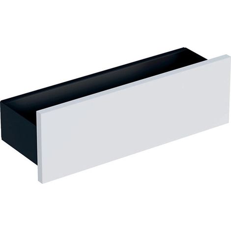 Etagère murale Geberit Smyle Square: Largeur 45cm, Hauteur 14.8cm, Profondeur 15cm, gris velouté / thermopoudré mat, blanc / laqué ultra-brillant
