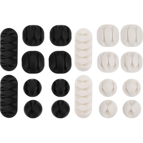 Clips de Câble Adhésifs en Tpr Blanc pour Gestion des Câbles USB et Audio Lot de 20 Pièces pour Bureau et Maison (1/5)