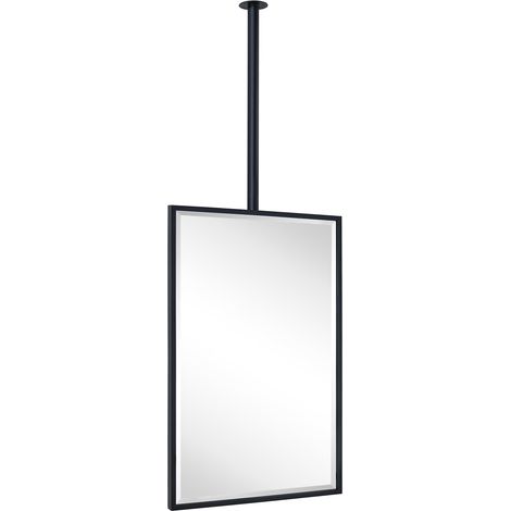 Miroir de Plafond rectangulaire à Suspendre pour Salle de Bain avec Cadre en métal Noir avec Tige de Suspension réglable, 50,8 x 76,2 cm (1/5)