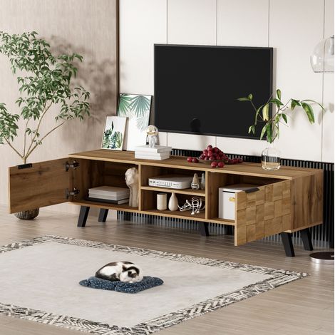 mobile tv 160,5 cm contenitore legno ante ammortizzate HAVRYA (1/5)