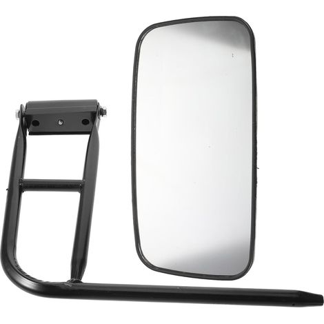 Rétroviseur robuste pour véhicule de construction, support métallique renforcé, miroir résistant aux intempéries pour usage sur sites industriels et tracteurs agricoles (1/5)