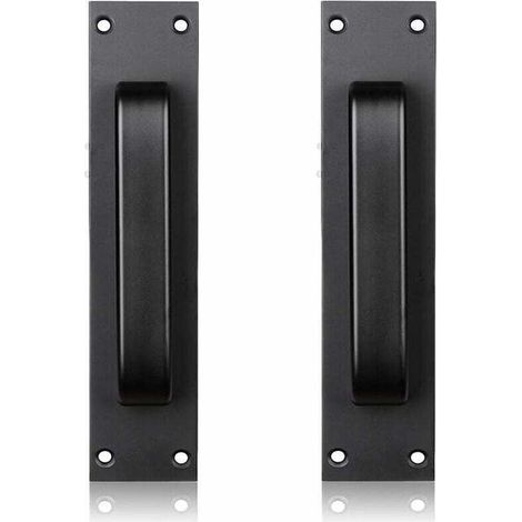 Schwarzer Scheunentürgriff, ideal für Küchen, Möbel, Schränke, Schubladen und Scheunentüren. (1/4)